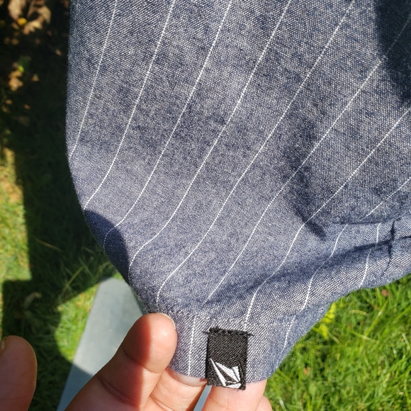 Volcom blue striped spaghetti straps mini dress L - Picture 7 of 8